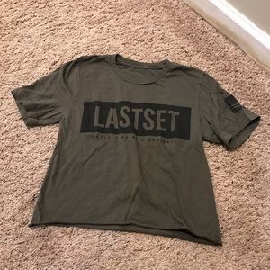 Army green LastSet crop t shirt